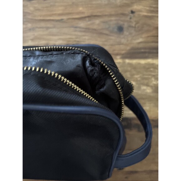 Versace Parfums Blue Canvas Zip Cosmetic Toiletry Bag Y2K 80s 90s Travel Luggage - Picture 3 of 5